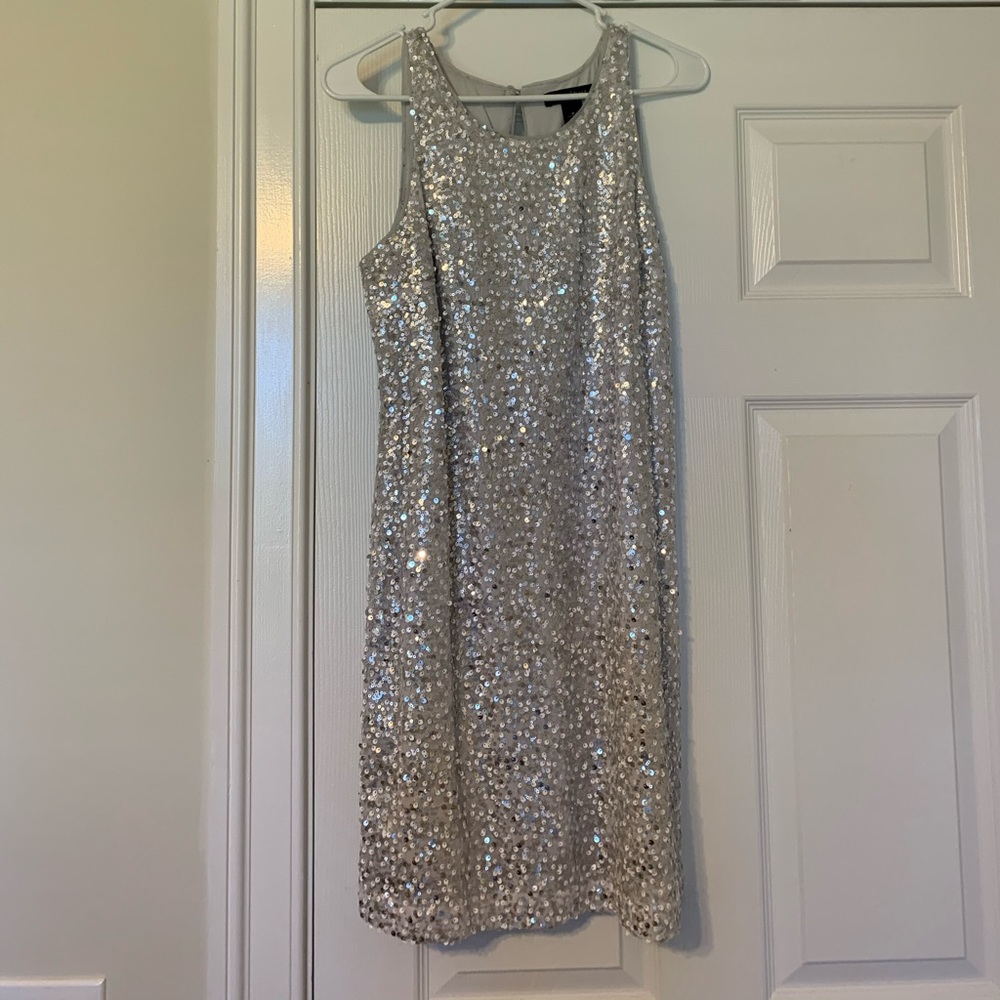 WHBM Silver Sequin Dress
